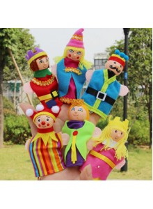 6 PCS Wooden Head Finger Puppets